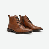 Immaculate Vegan - COG Lincoln Men's Vegan Leather Ankle Boots | Brown UK6 / EU39 / US7