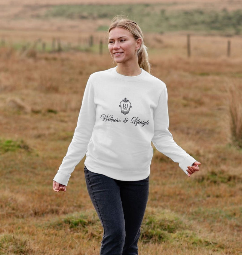 R1 CLUB Organic Cotton Wellness & Lifestyle Sweater | White