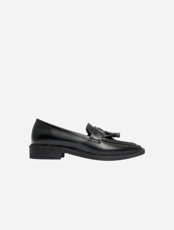 Prologue Shoes Lily Vegan Leather Loafer | Black Matte Patent