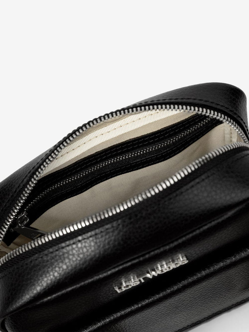 Lost Woods Aster MIRUM® Leather Vegan Crossbody Bag | Black & Silver