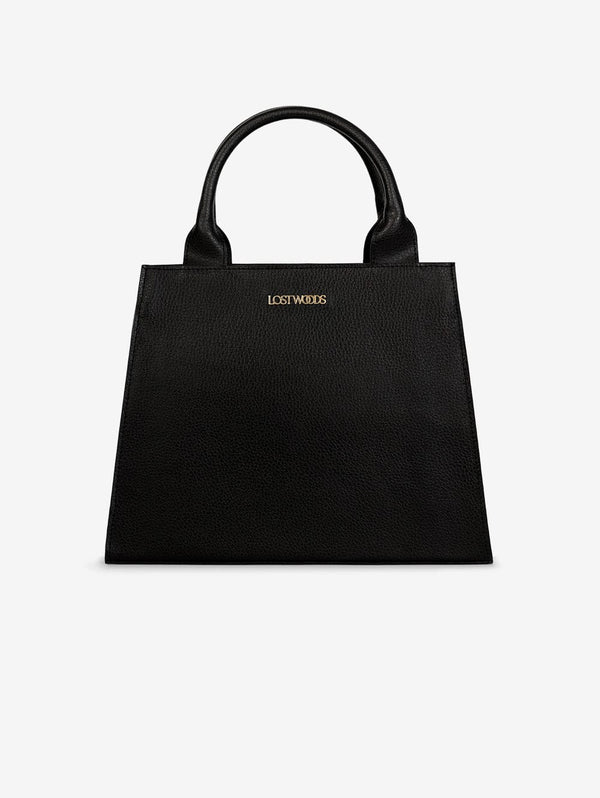Lost Woods Ebony MIRUM® Leather Vegan Tote Bag | Black & Gold