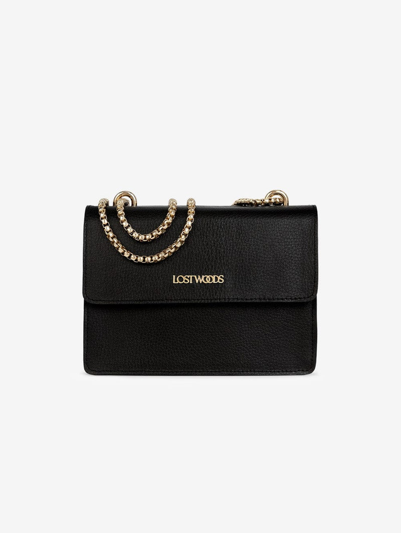 Lost Woods Willow MIRUM® Leather Vegan Chain Bag | Black & Gold