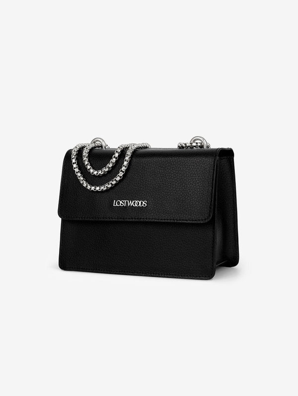 Lost Woods Willow MIRUM® Leather Vegan Chain Bag | Black & Silver