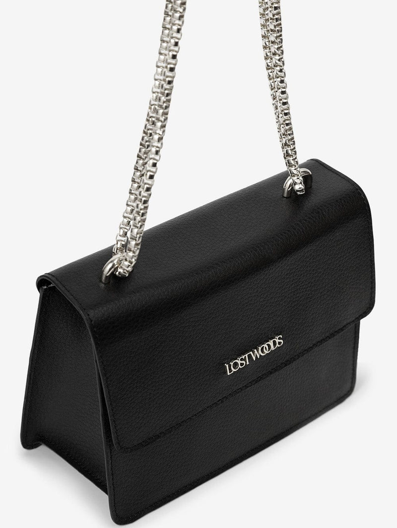 Lost Woods Willow MIRUM® Leather Vegan Chain Bag | Black & Silver