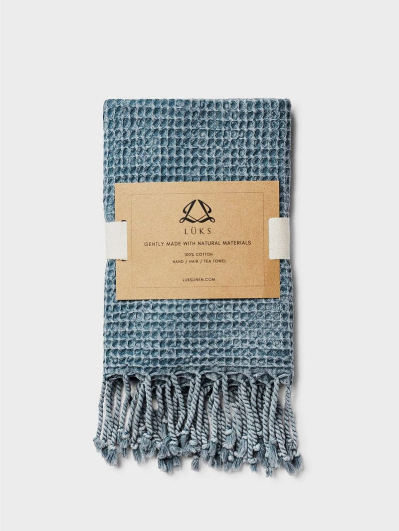 Lüks Linen Rulo Cotton Waffle Vegan Hand & Tea Towel | Multiple Colours Marine