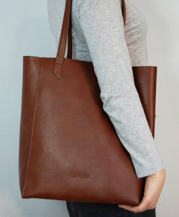 Canussa Basic Vegan Leather Everyday Tote Bag | Hazelnut