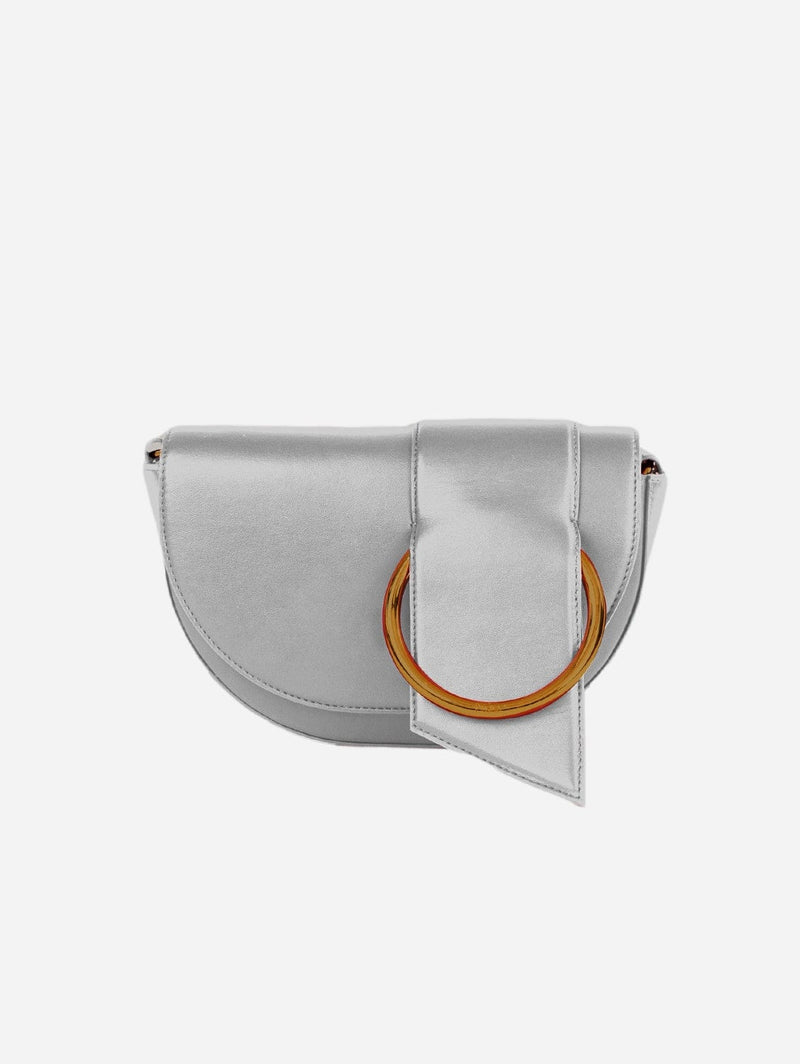 Mela Luna Apple Leather Vegan Shoulder Bag | Silver