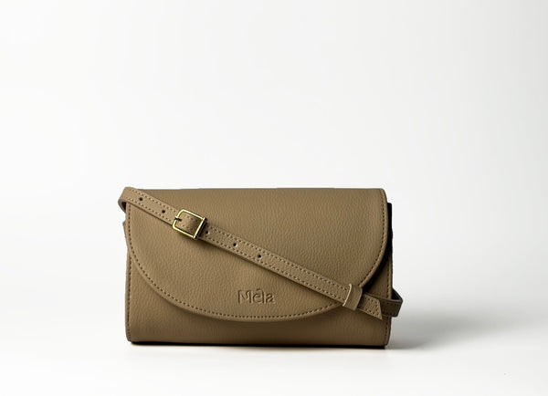 Mela Marlee Apple Leather Vegan Crossbody Bag | Beige