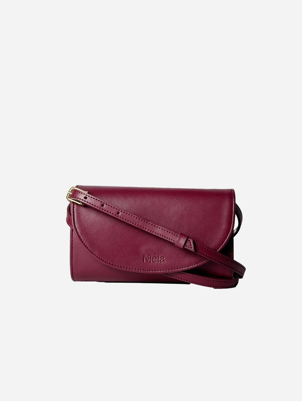 Mela Marlee Apple Leather Vegan Crossbody Bag |  Deep Red