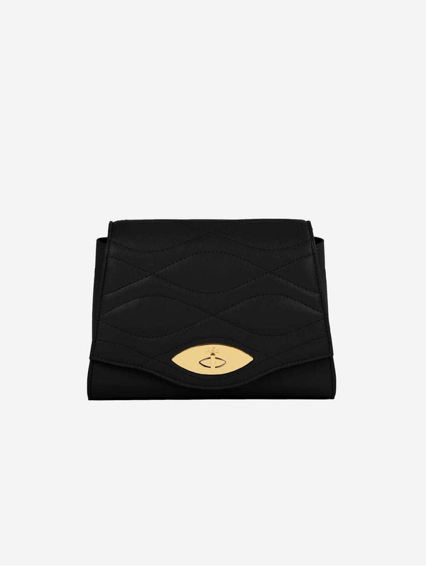 Mela Mimi Apple Leather Vegan Crossbody Bag | Black