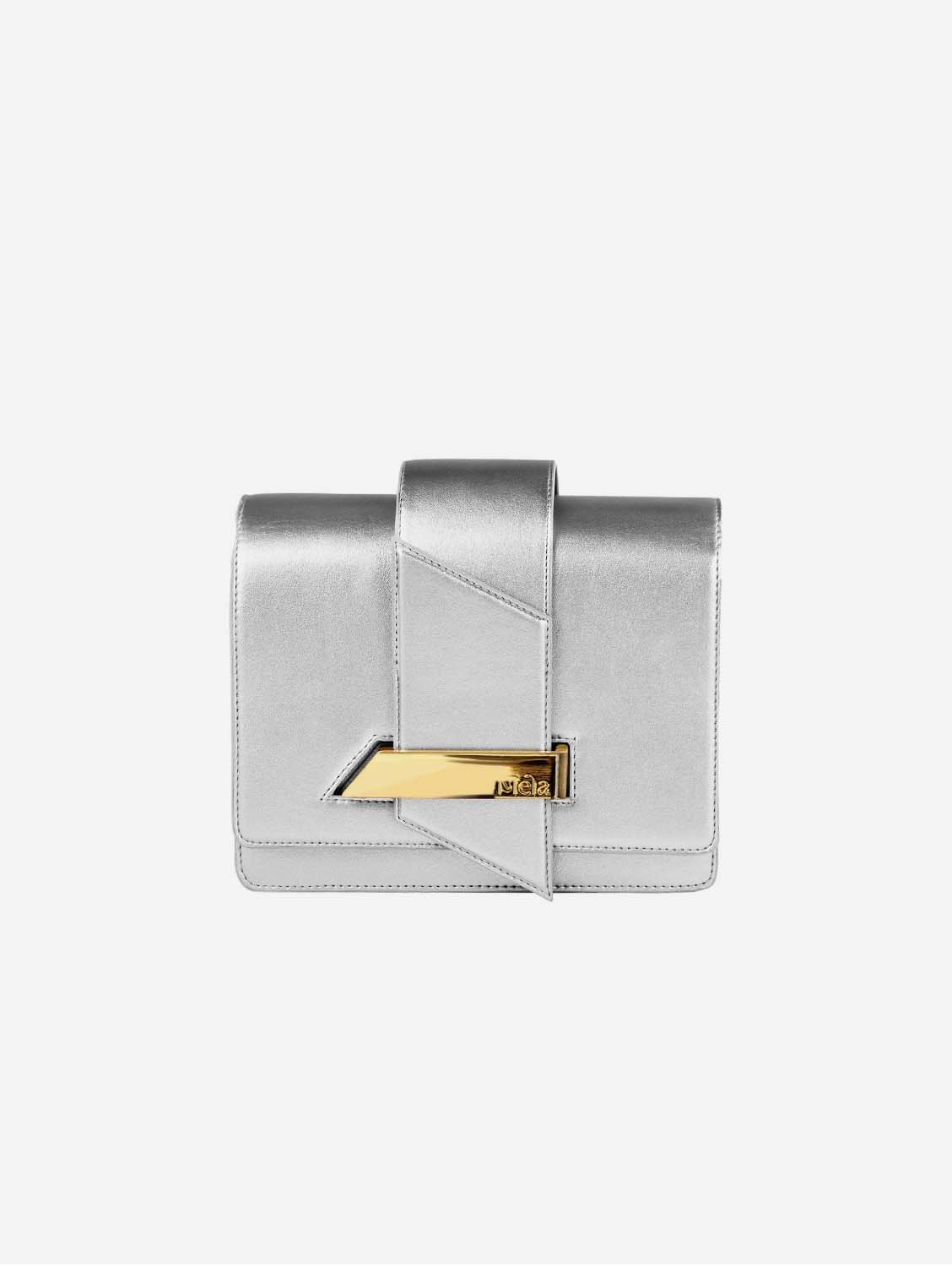 Mela Nora Apple Leather Vegan Crossbody Bag | Silver
