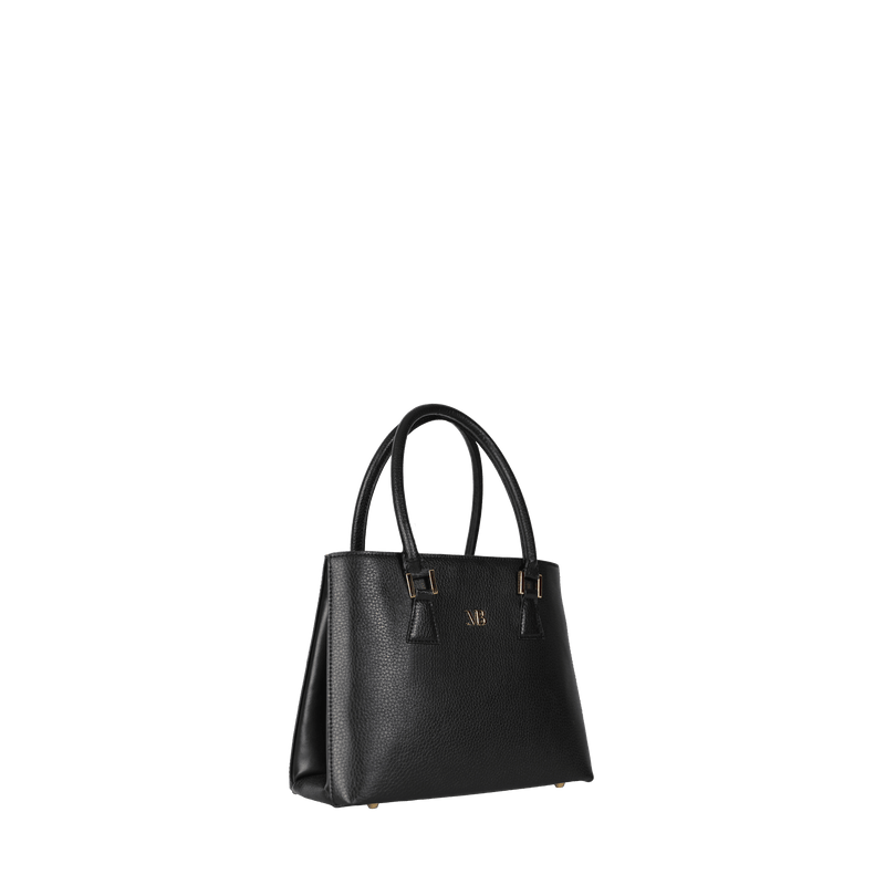 Melina Bucher Copy of Bailey 2 Mirum® Vegan Leather Handbag | Black All-Black / With-Strap