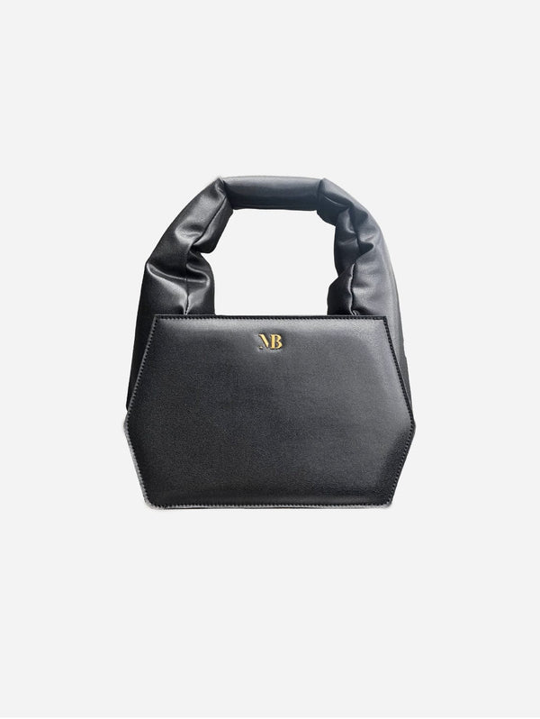 Melina Bucher Dreamer Vegan Leather Geometric Handbag | Black Glossy black