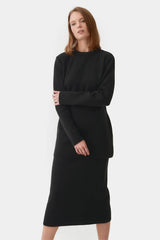Immaculate Vegan - Mila.Vert Knitted Organic Cotton Belted Tunic | Multiple Colours Black / S