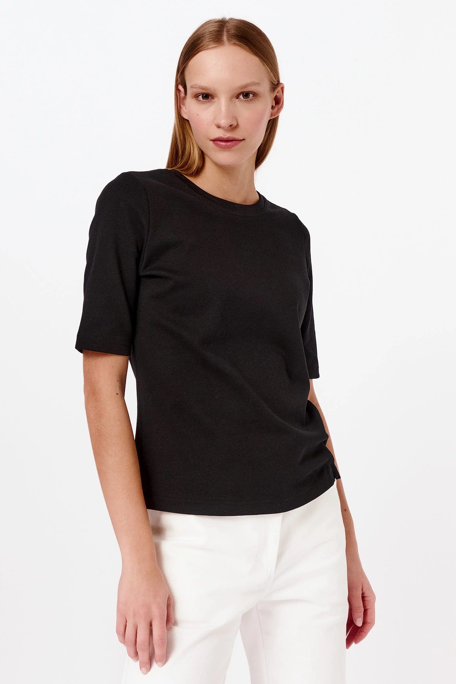 Mila.Vert Short-Sleeved Organic Cotton Top | Multiple Colours Black / XS