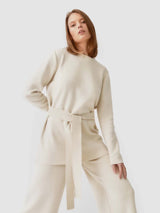 Immaculate Vegan - Mila.Vert Knitted Organic Cotton Belted Tunic | Multiple Colours Cream / S