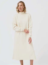Immaculate Vegan - Mila.Vert Knitted Organic Cotton Turtleneck Dress | Multiple Colours Cream / XS