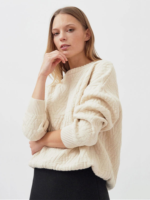 Mila.Vert Knitted Organic Cotton Triangle Jumper | Multiple Colours Cream / XS-M