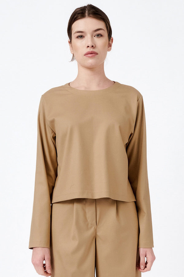 Mila.Vert Cropped long-sleeved blouse