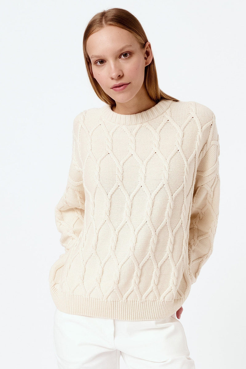 Mila.Vert Knitted cable-knit pullover
