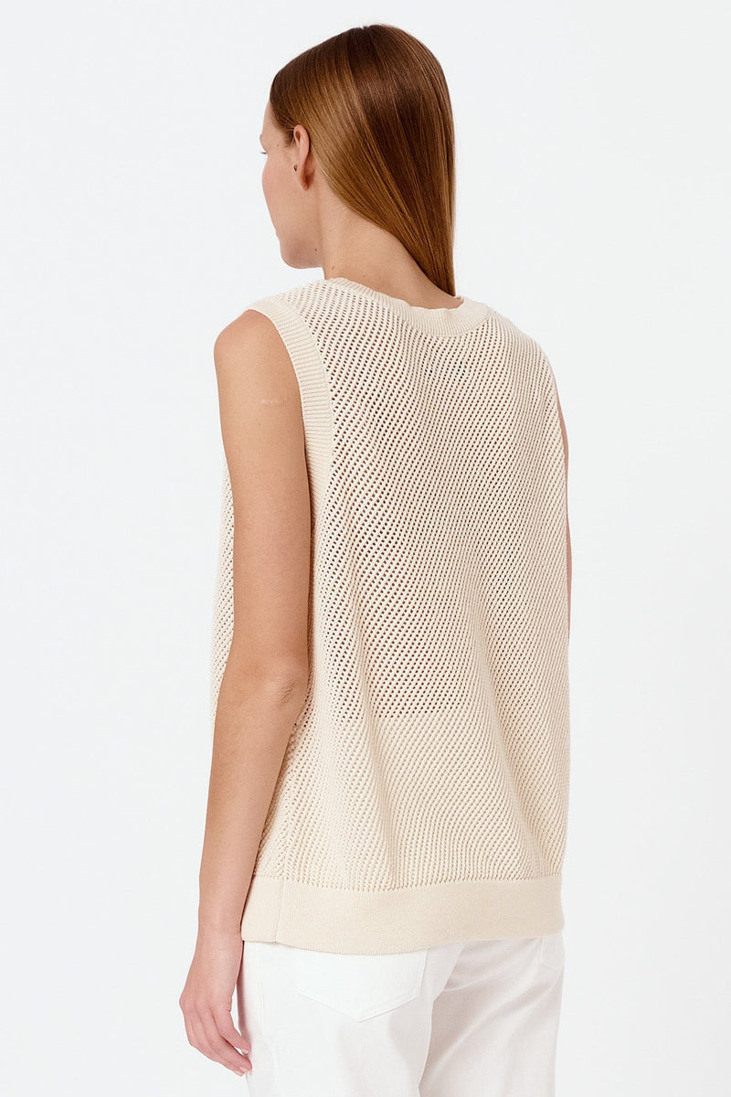 Mila.Vert Knitted mesh sleeveless top