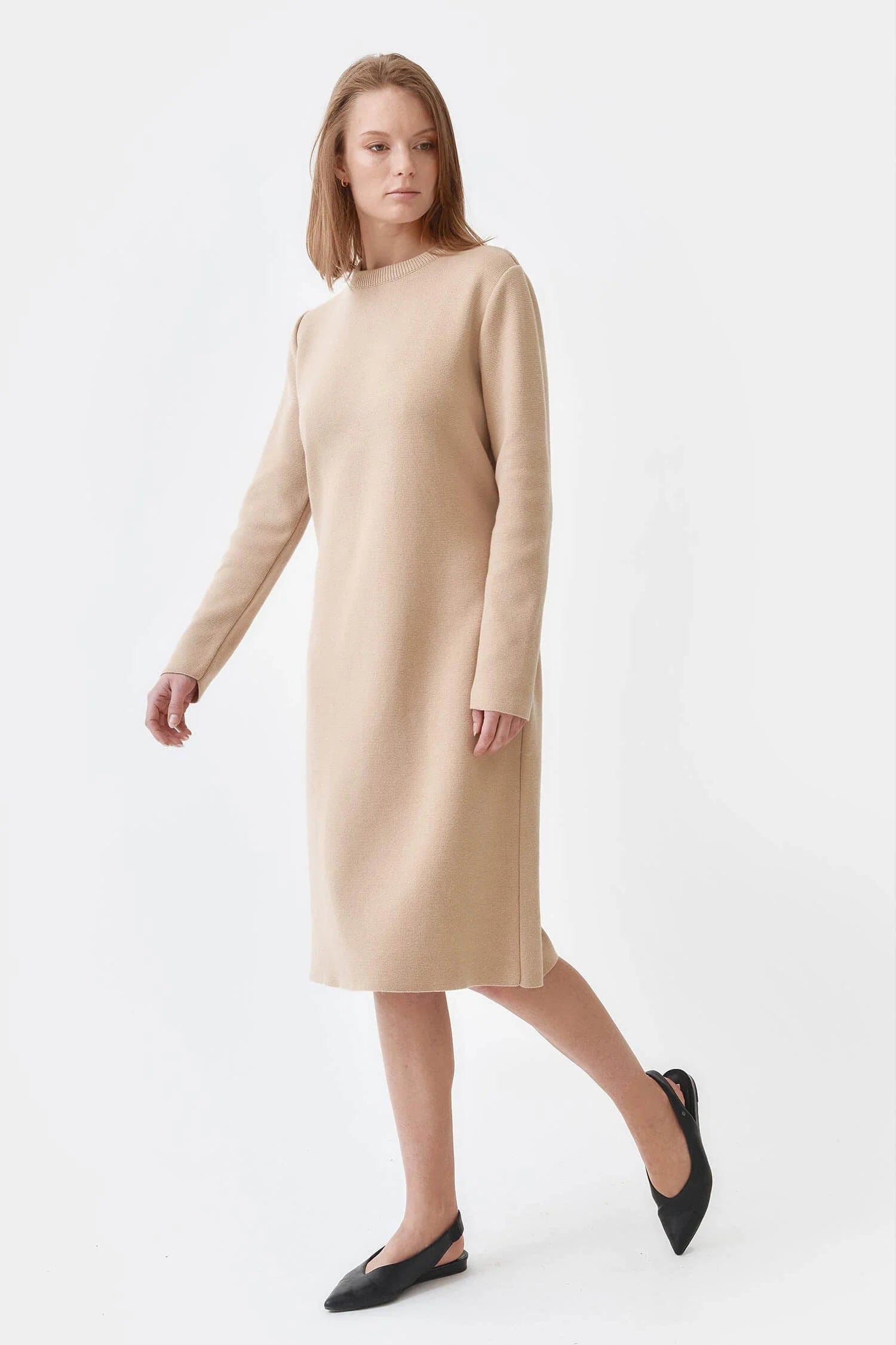 Mila.Vert Knitted Organic Cotton Belted Dress | Multiple Colours
