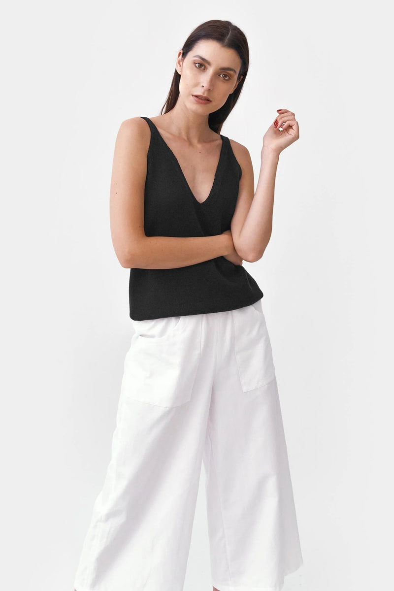 Mila.Vert Knitted Organic Cotton Strap Top | Multiple Colours