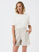 Immaculate Vegan - Mila.Vert Inseam Pocket Organic Cotton Shorts | Light Stone Light stone / XS