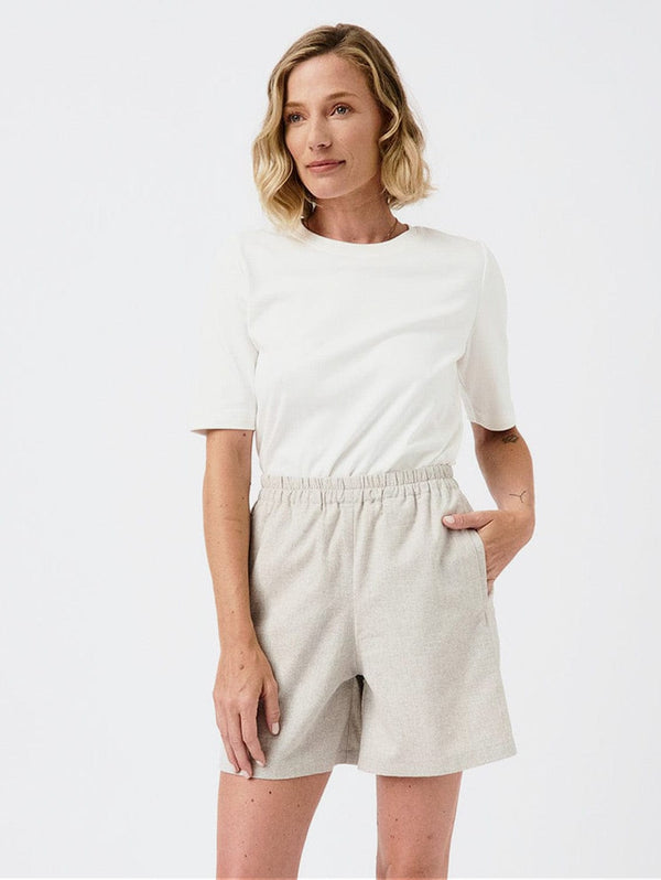 Mila.Vert Inseam Pocket Organic Cotton Shorts | Light Stone Light stone / XS