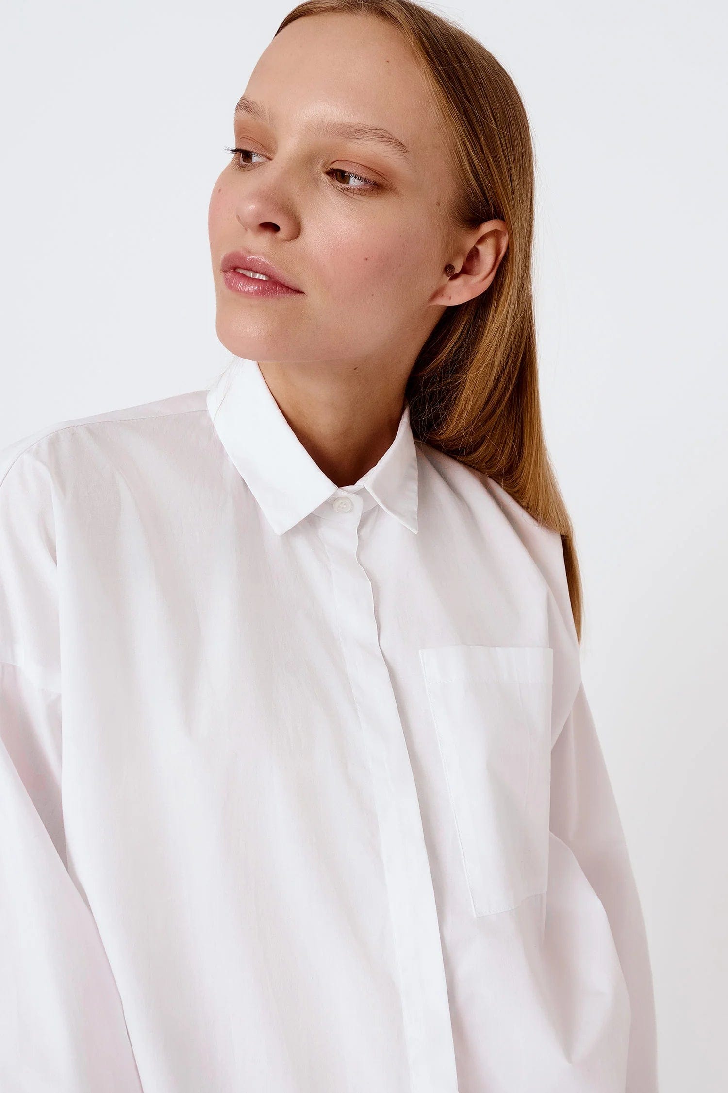 Mila.Vert Oversized Organic Cotton Shirt | White