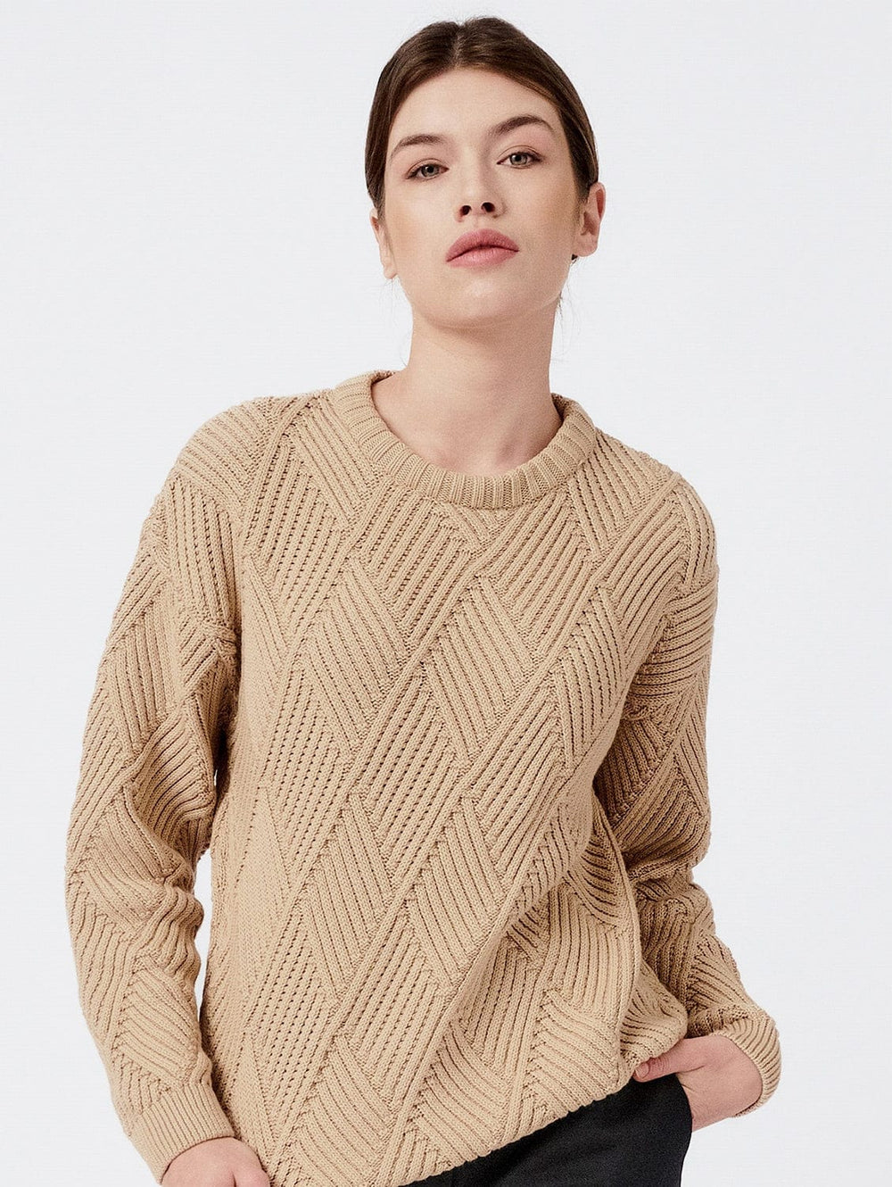 Knitted Rhomb Organic Cotton Jumper | Multiple Colours