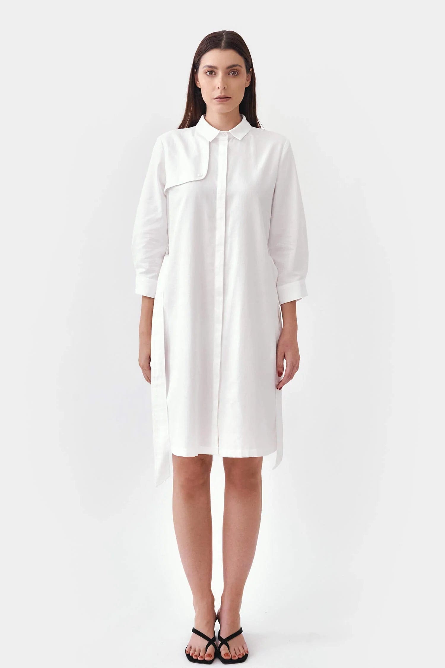 Mila.Vert Trench Organic Cotton Sateen Shirt Dress | Multiple Colours