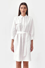 Immaculate Vegan - Mila.Vert Trench Organic Cotton Sateen Shirt Dress | Multiple Colours White / XS