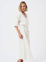 Immaculate Vegan - Mila.Vert V-Neck Tencel Belted Maxi Dress | Multiple Colours White / XS