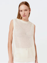 Immaculate Vegan - Mila.Vert Knitted mesh sleeveless top XS / Cream