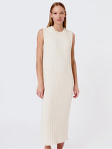 Immaculate Vegan - Mila.Vert Knitted Organic Cotton Ribbed Sleeveless Dress | Multiple Colours XS / Cream