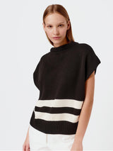 Immaculate Vegan - Mila.Vert Knitted striped sleeveless top XS-M / Black-cream
