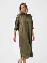 Immaculate Vegan - Mila.Vert Long Tencel Shirt Dress | Multiple Colours XS / Olive green