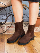 Immaculate Vegan - Minuit sur Terre Mystical Vegan Suede High Chelsea Boots | Chocolate 41