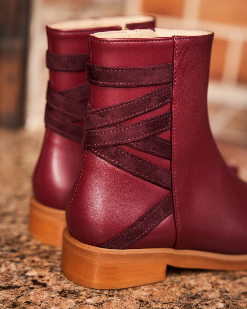 Minuit sur Terre Catimini Vegan Leather Zip Ankle Boots | Bordeaux