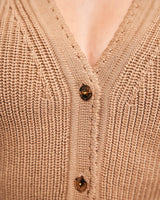 Immaculate Vegan - Minuit sur Terre Frost Recycled Cotton Knit Cardigan | Almond