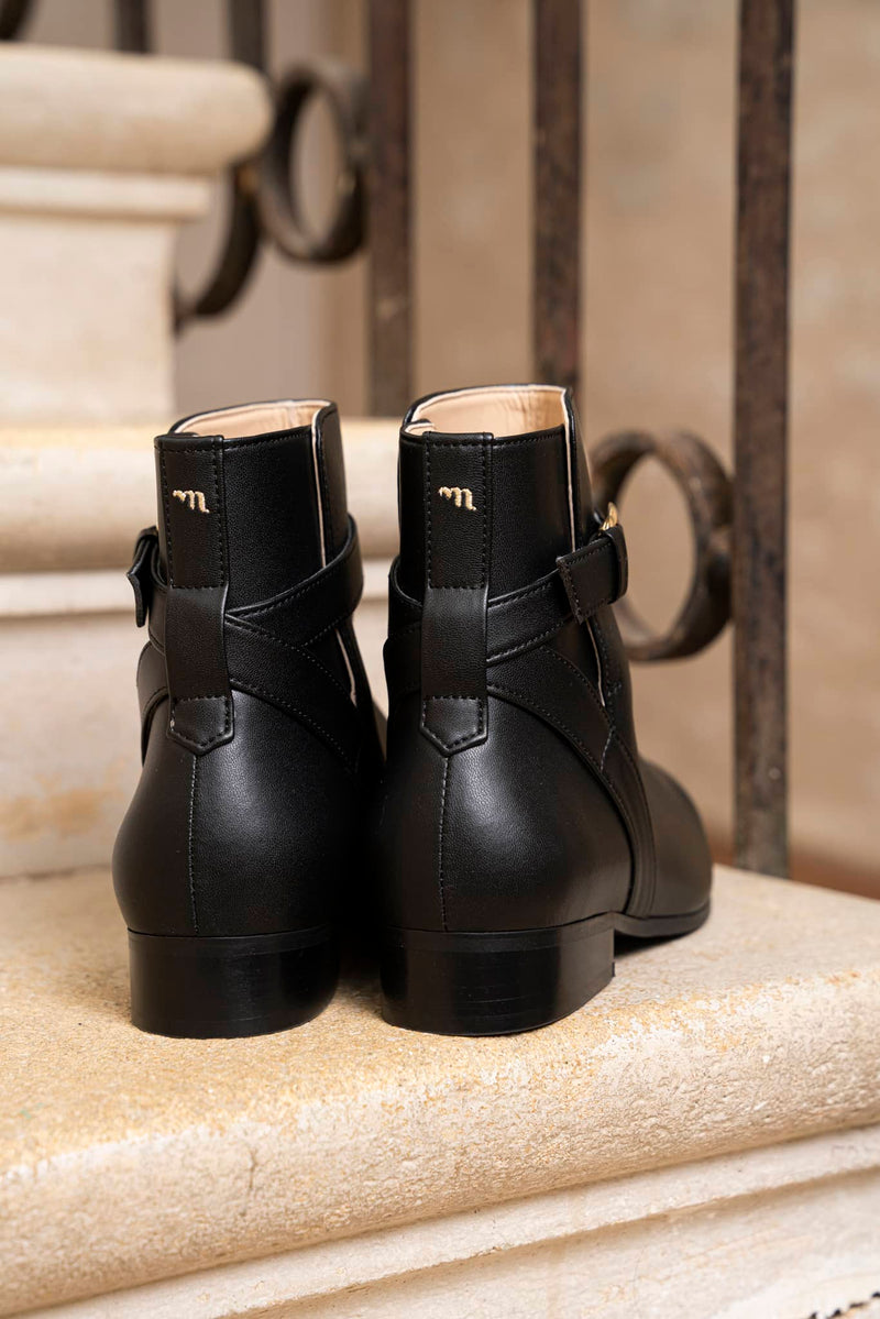Minuit sur Terre Illusion Vegan Leather Ankle Boots | Black