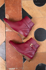 Immaculate Vegan - Minuit sur Terre Illusion Vegan Leather Ankle Boots | Burgundy