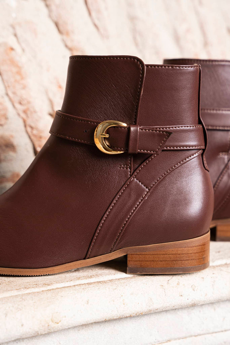 Minuit sur Terre Illusion Vegan Leather Ankle Boots | Chocolate
