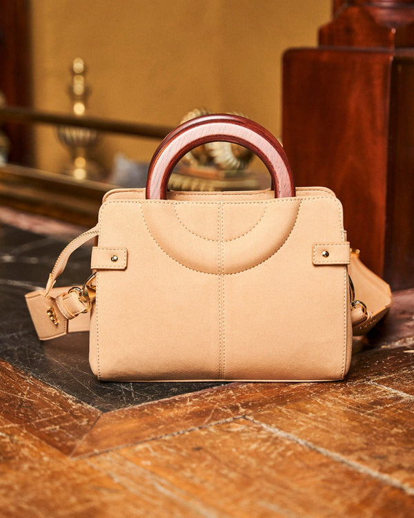 Minuit sur Terre Micro Kayamb Vegan Leather Shoulder Bag | Latte