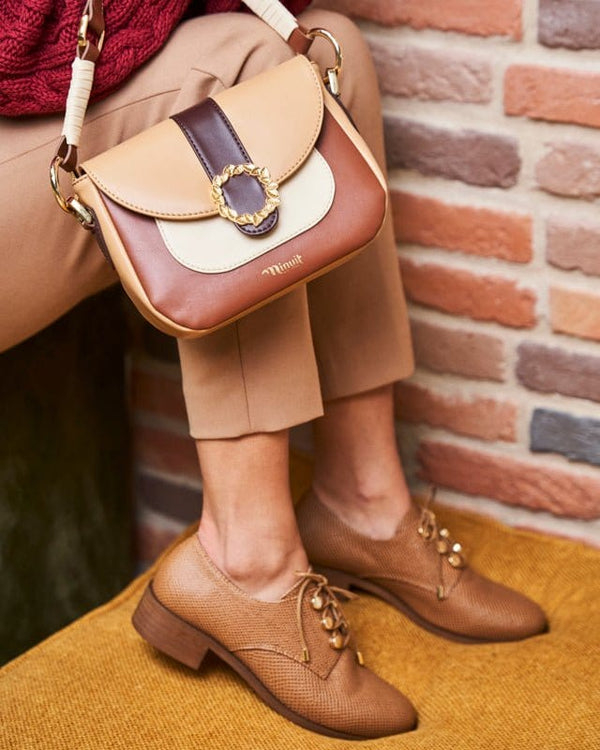 Minuit sur Terre Mira Vegan Leather Crossbody Bag | Cappuccino