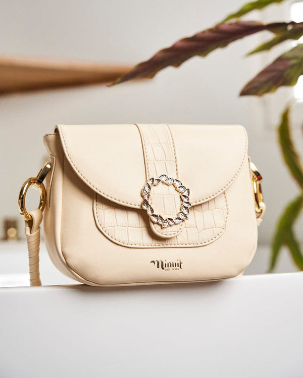 Minuit sur Terre Mira Vegan Leather Crossbody Bag | Cream Croc