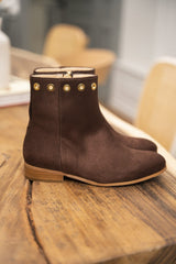 Immaculate Vegan - Minuit sur Terre Nansouty Vegan Suede Ankle Boots | Chocolate