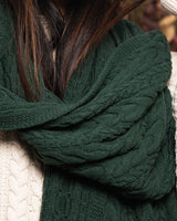 Immaculate Vegan - Minuit sur Terre Nebula Recycled Cotton Cable Knit Vegan Scarf | Forest Green