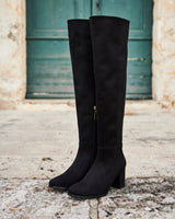 Immaculate Vegan - Minuit sur Terre Nocturnal Recycled Vegan Suede Knee High Boots | Black